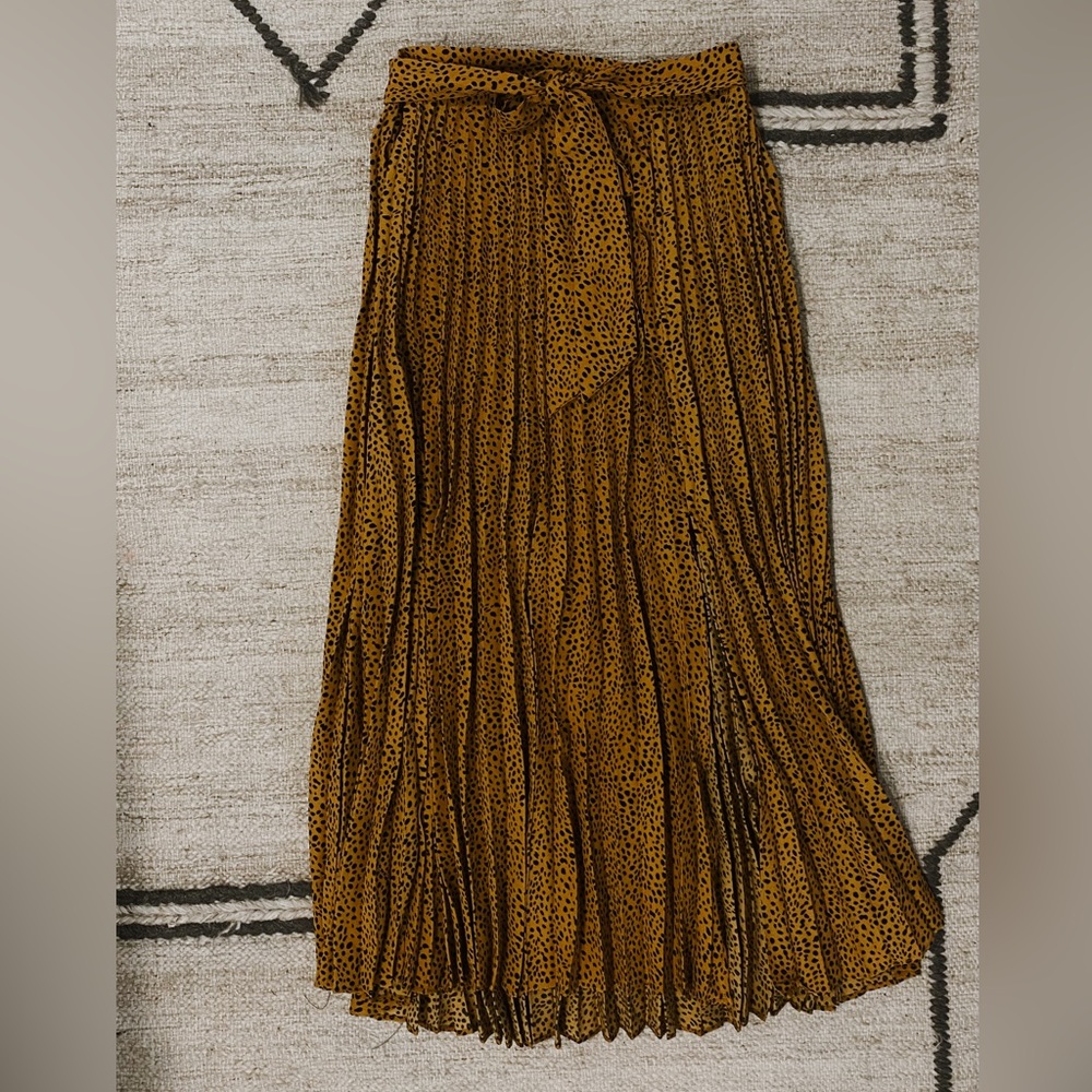 Modern Citizen Ava Pleated Leopard Print Skirt